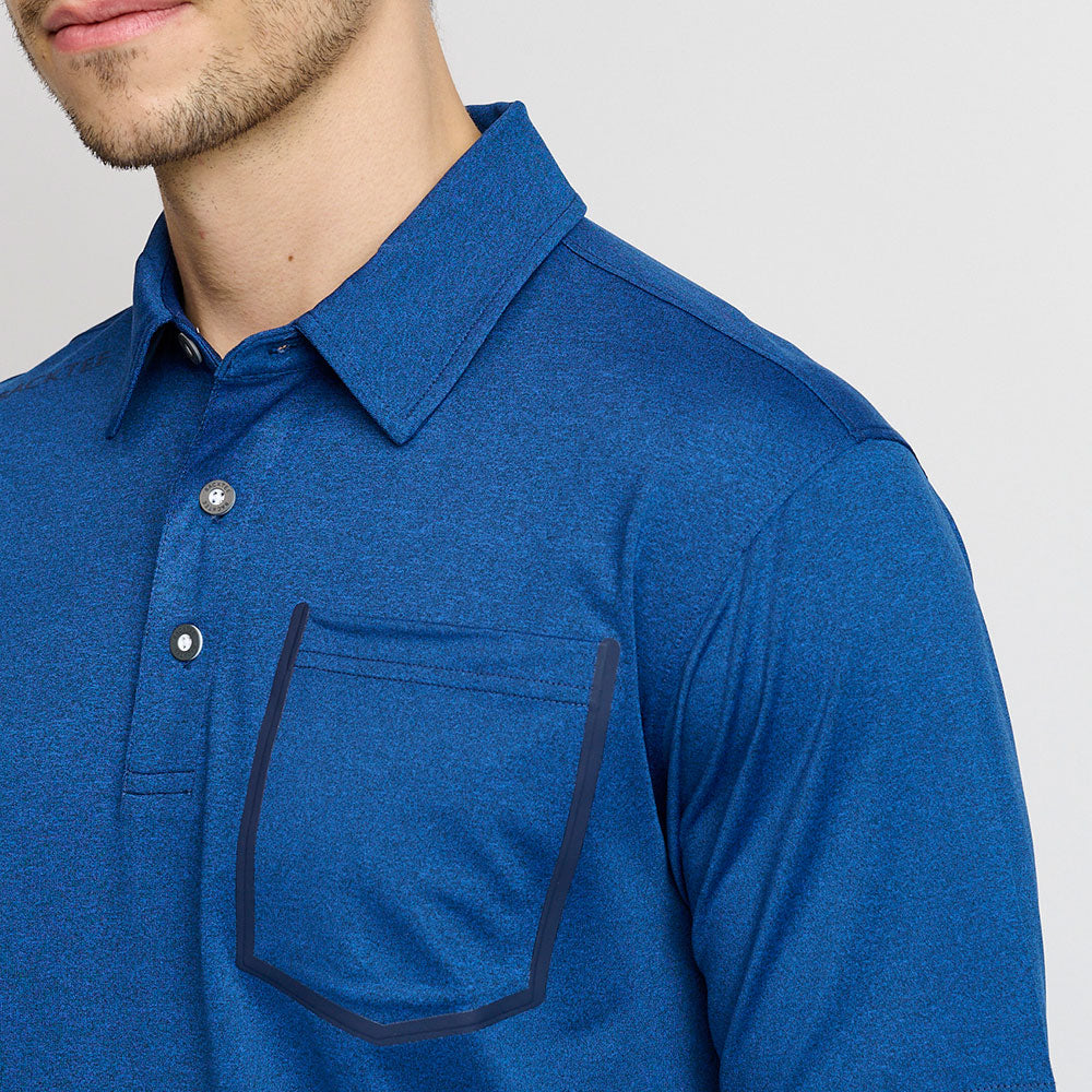 Mens Melange Polo, Navy 