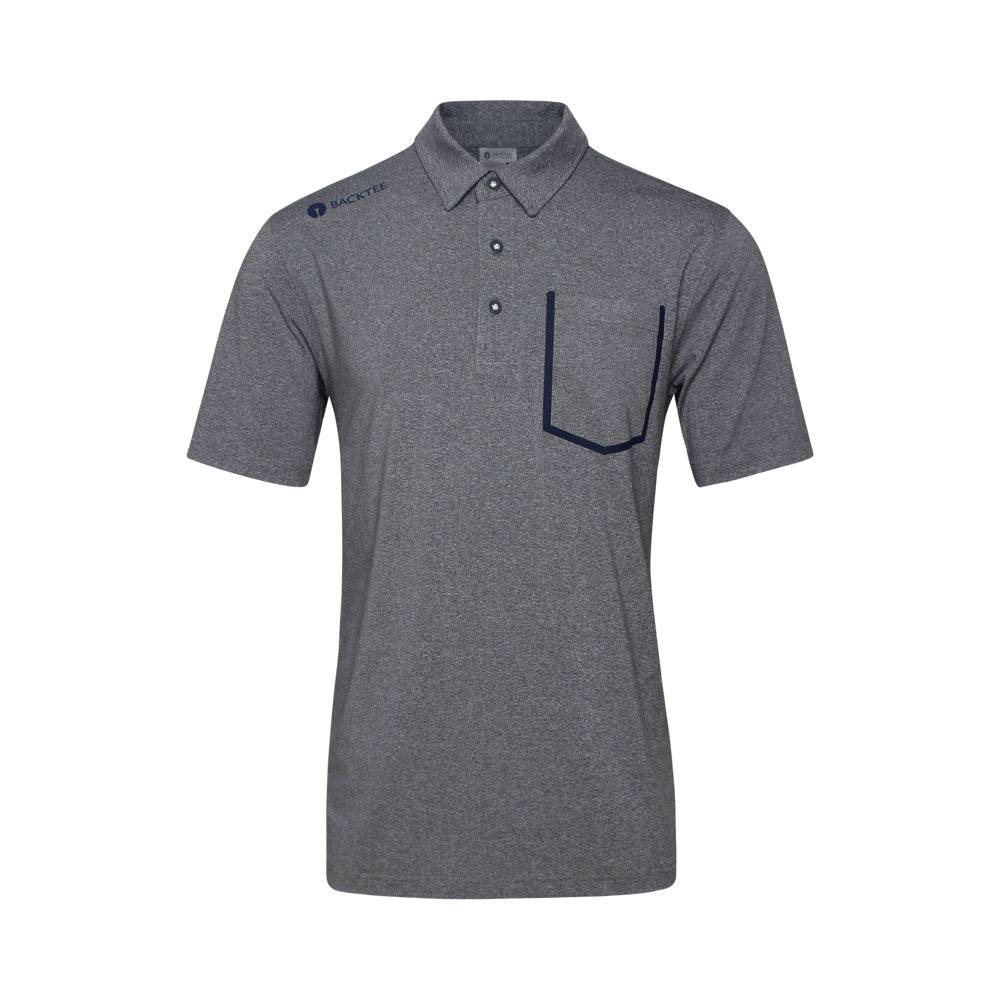 Mens Melange Polo, Grey Melange