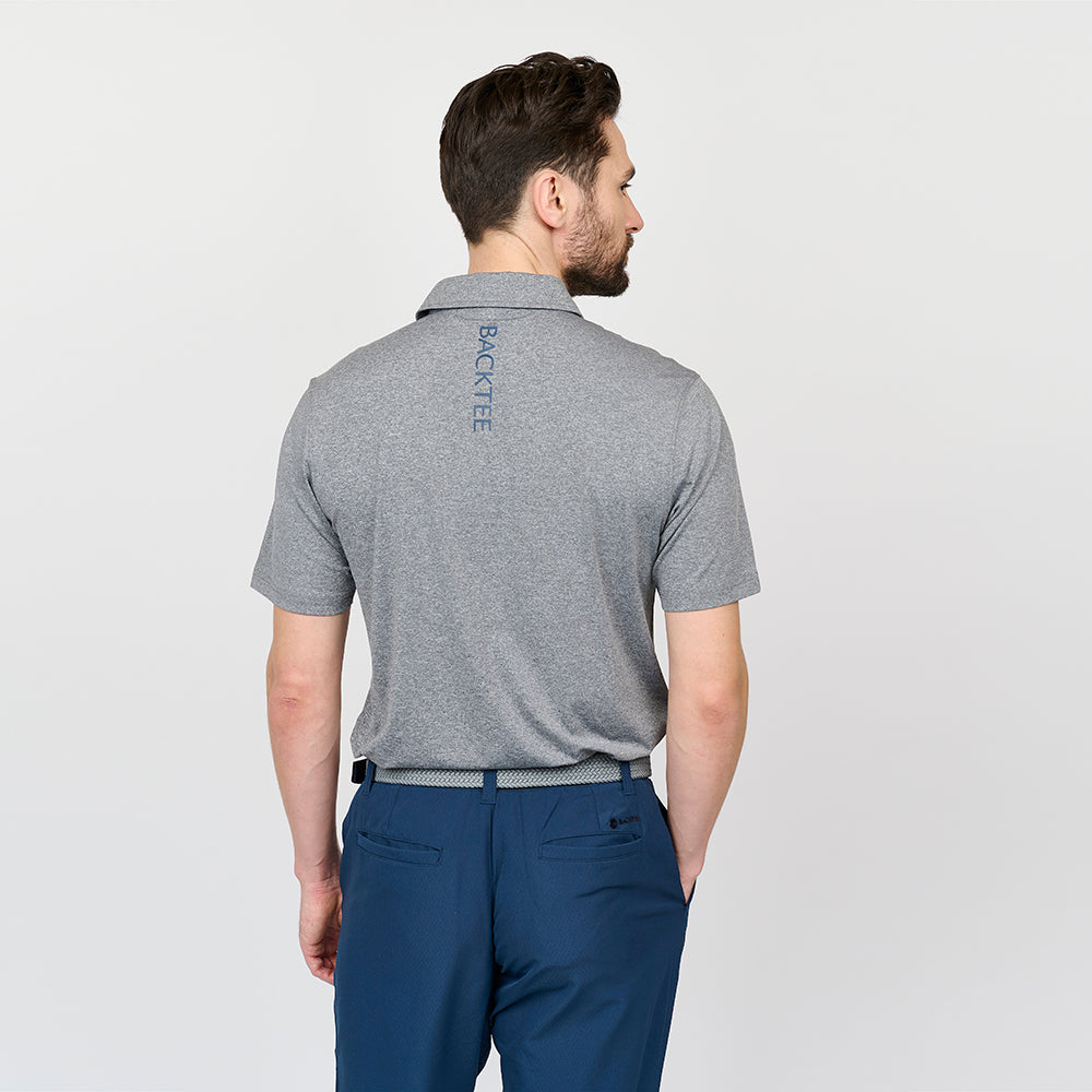 Mens Melange Polo, Grey Melange