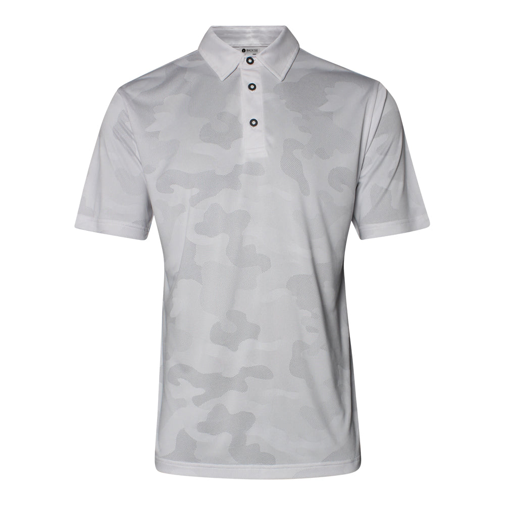 Mens Camou Polo, White