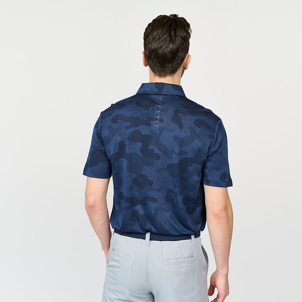 Mens Camou Polo, Navy