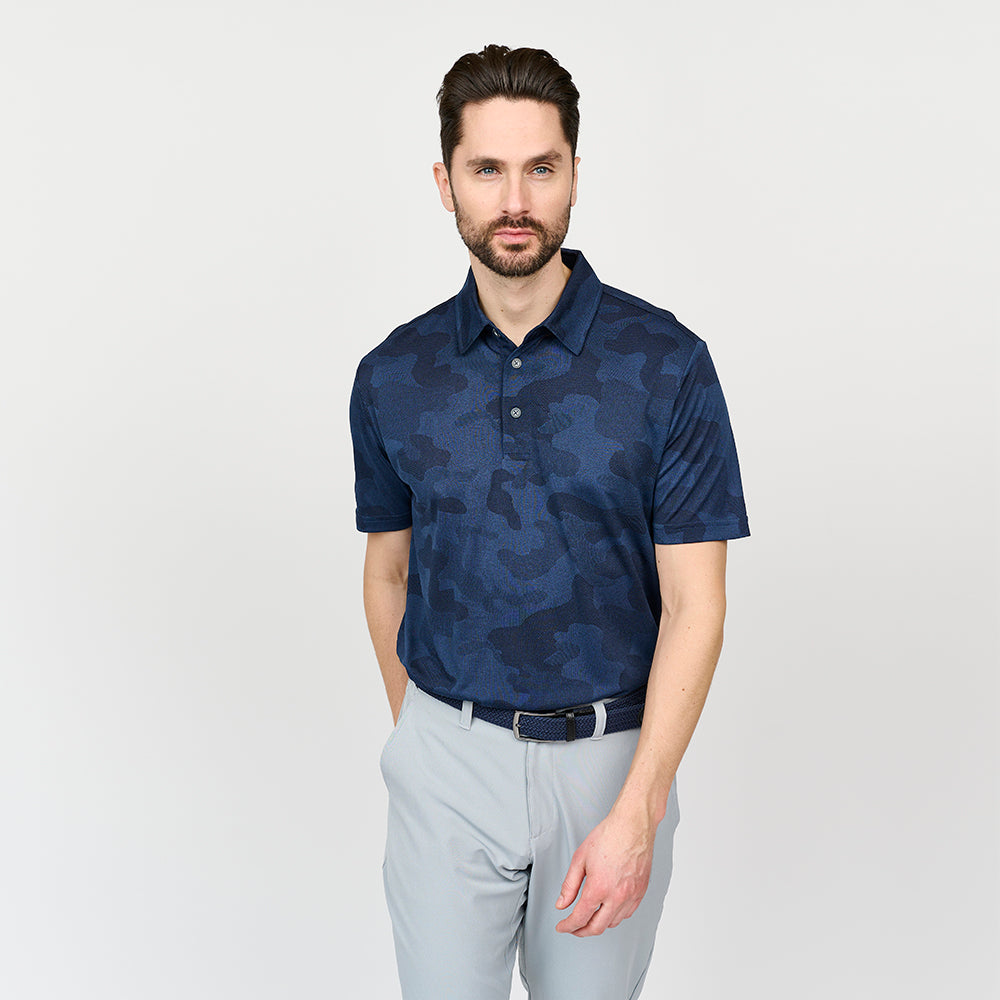 Mens Camou Polo, Navy