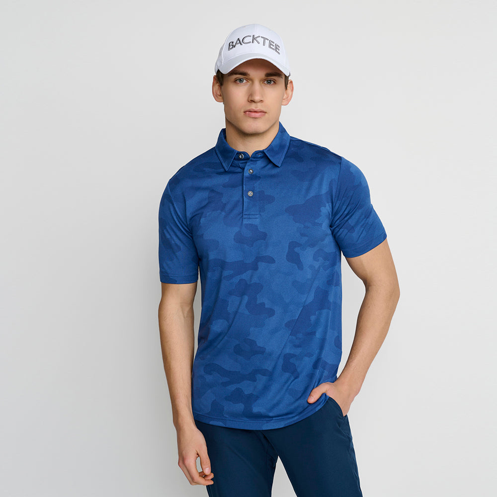 Men's Camou Polo, True Navy
