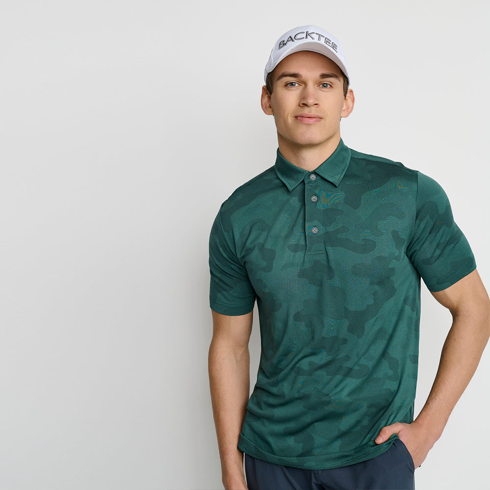 Men's Camou Polo, Bistro Green