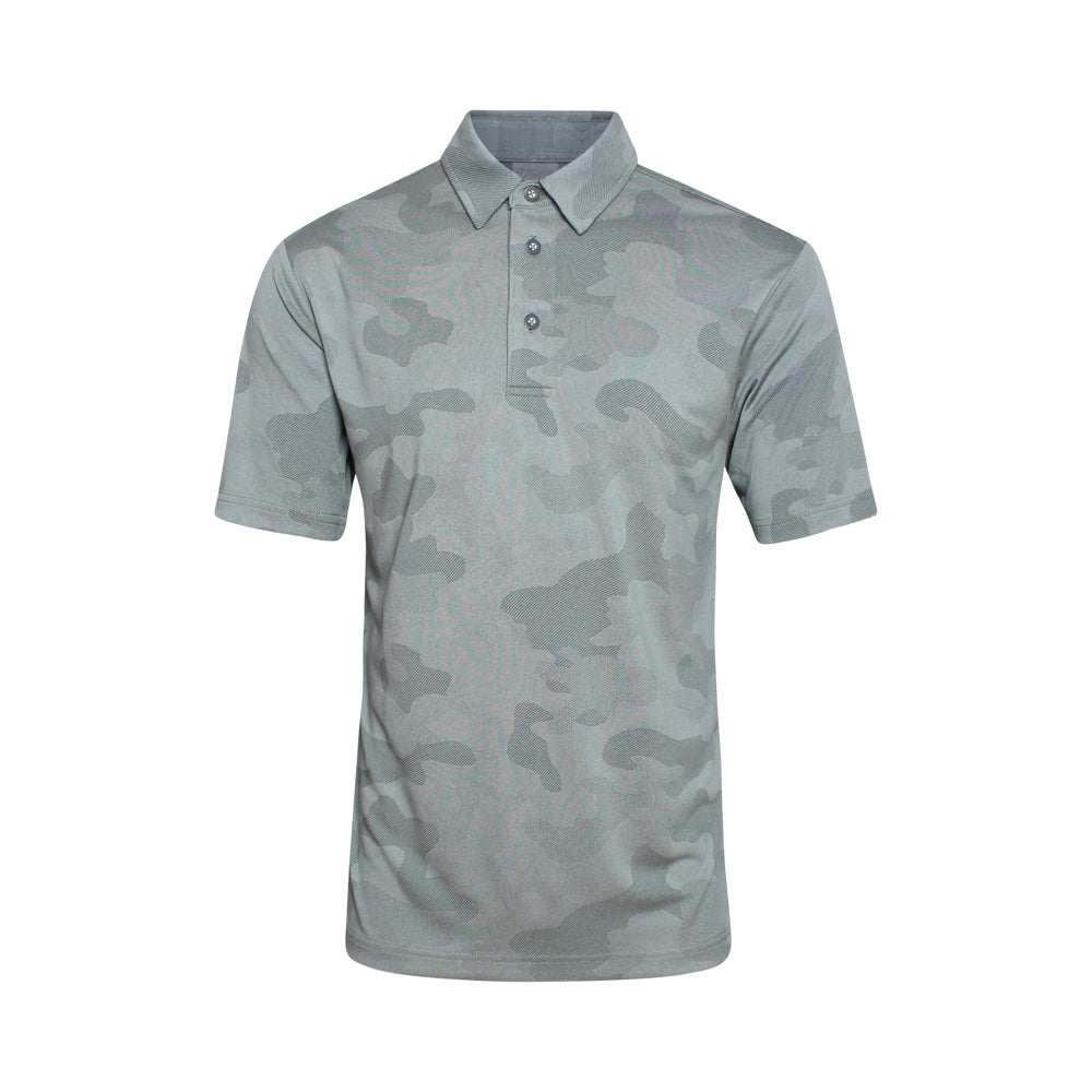 Mens Camou Polo, Light Grey