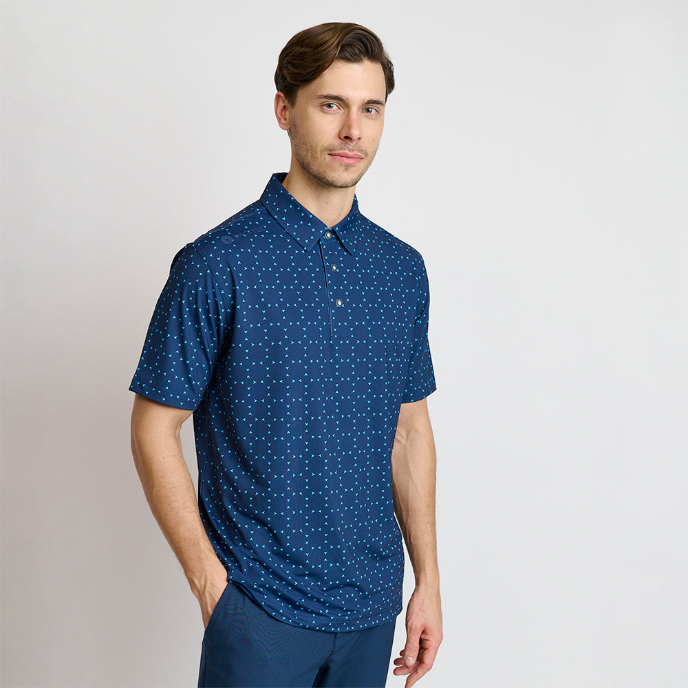 Mens Icon Polo, Navy Aquarius