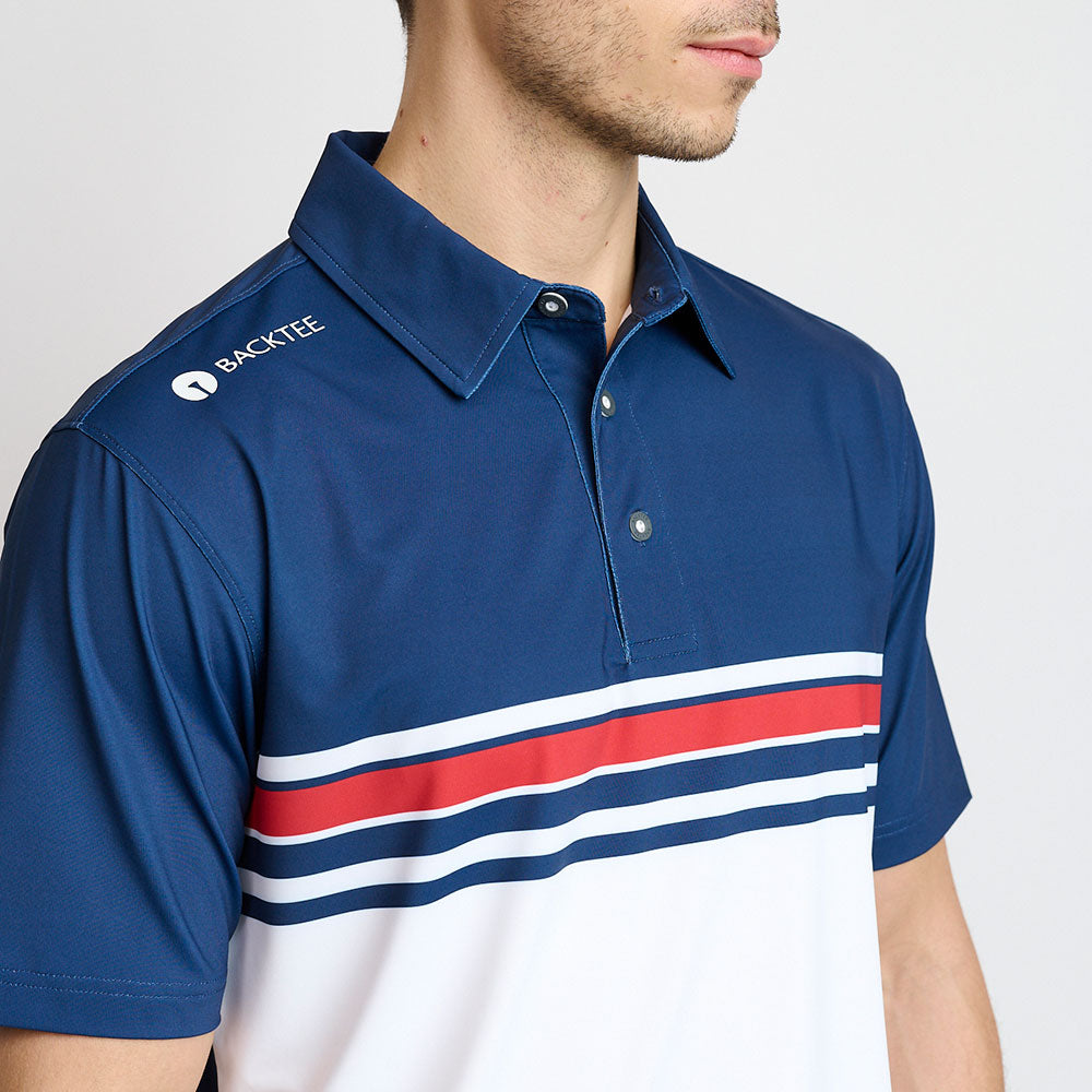 Mens Vertical Polo, Navy