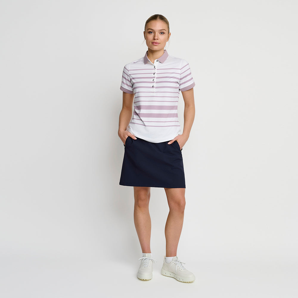Women's Fine Stripe Polo, Nirvana