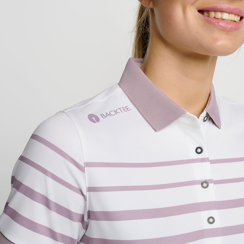 Women's Fine Stripe Polo, Nirvana