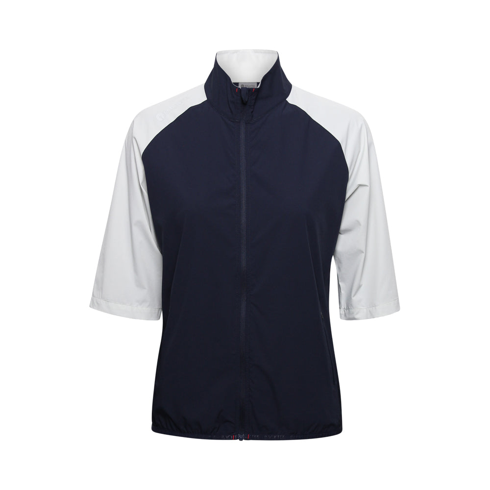 Women's Short Sleeve Stretch Windbreaker Jacket, Navy
