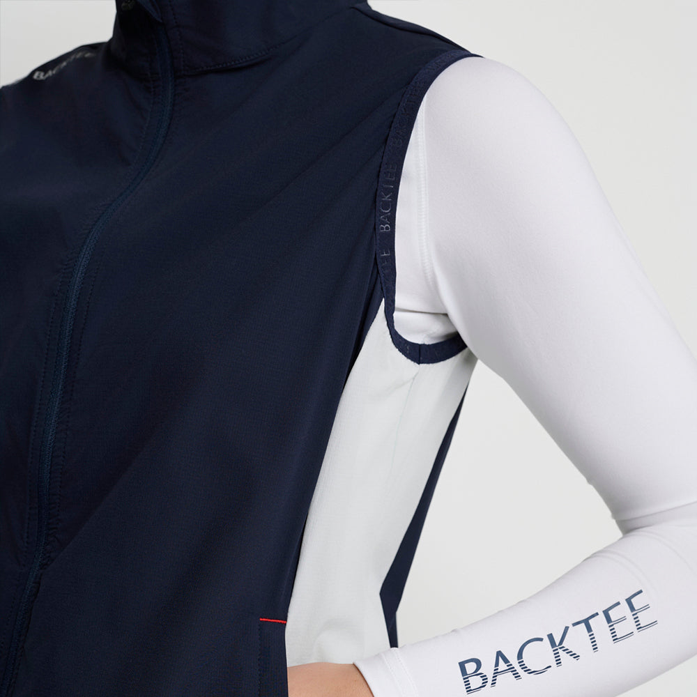 Women's Stretch Windbreaker Vest, Navy Blue