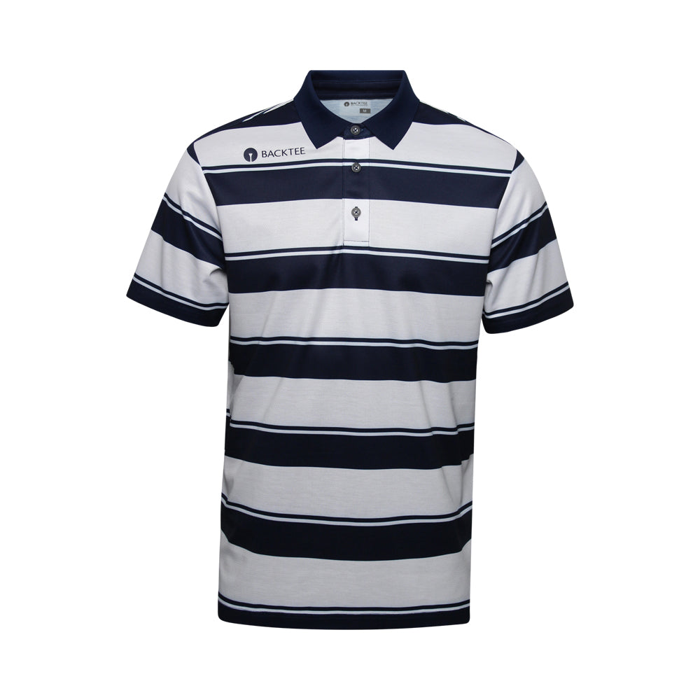 Mens Horisontall Polo, Navy