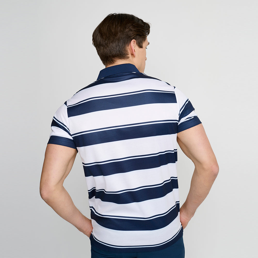 Mens Horisontall Polo, Navy