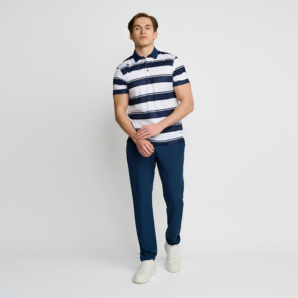 Mens Horisontall Polo, Navy