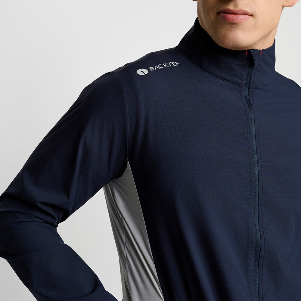 Men's Stretch Windbreaker Jacket, Navy Blue