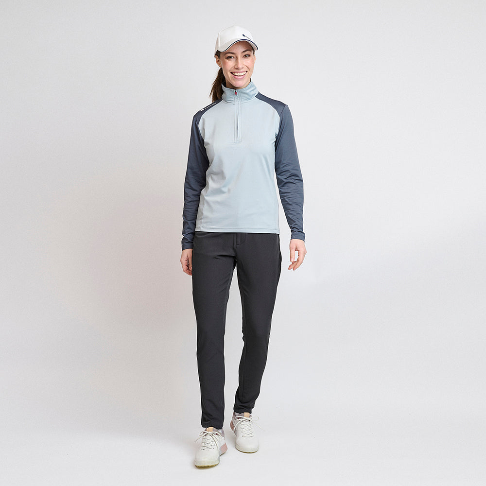 Ladies Zipneck Baselayer, Ombre Blue