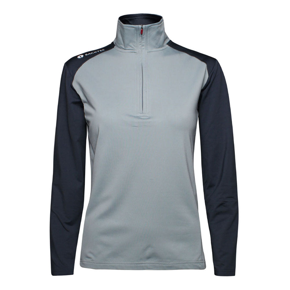 Ladies Zipneck Baselayer, Ombre Blue