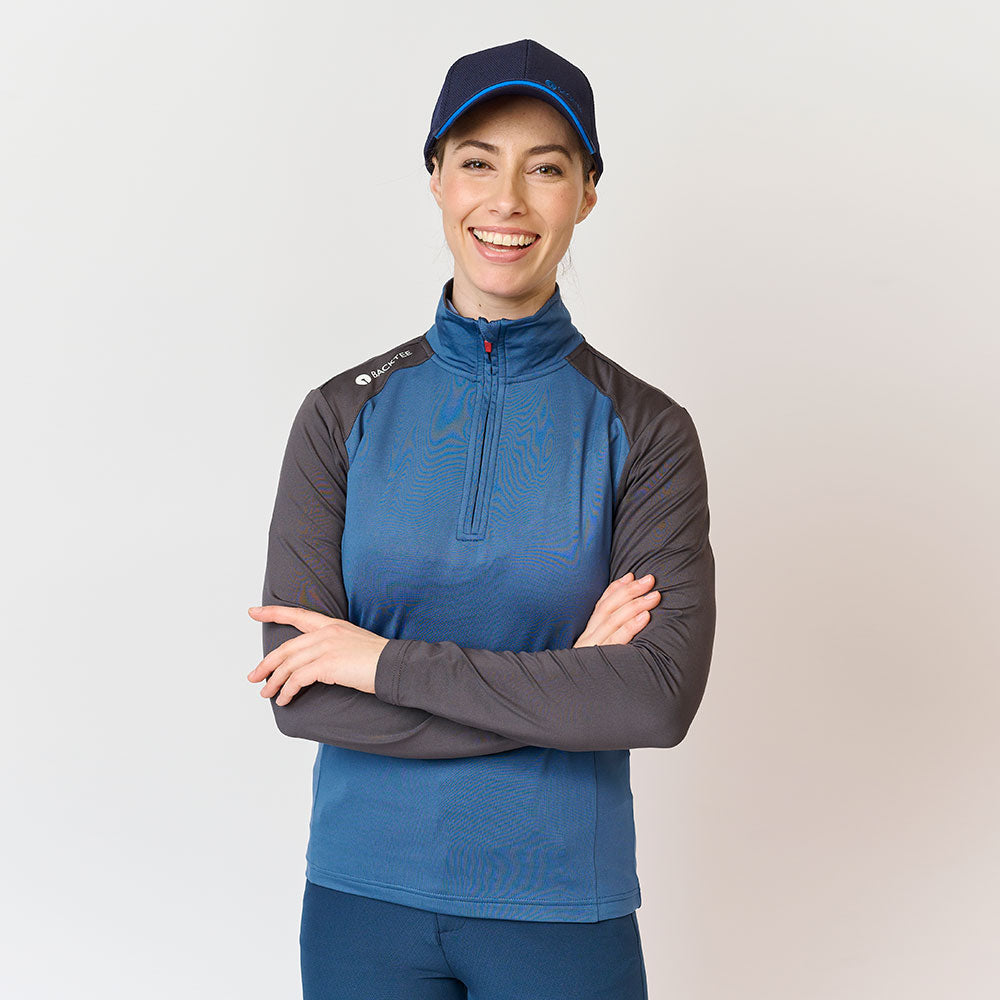 Ladies Zipneck Baselayer, Ensign Blue