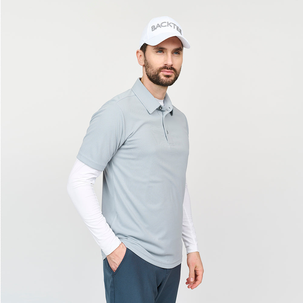 Mens Performance Polo, Light Grey