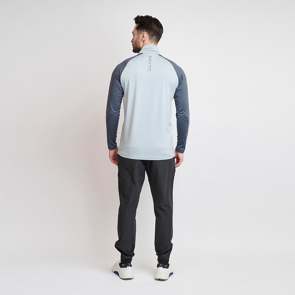 Mens Zipneck Baselayer, Ombre Blue