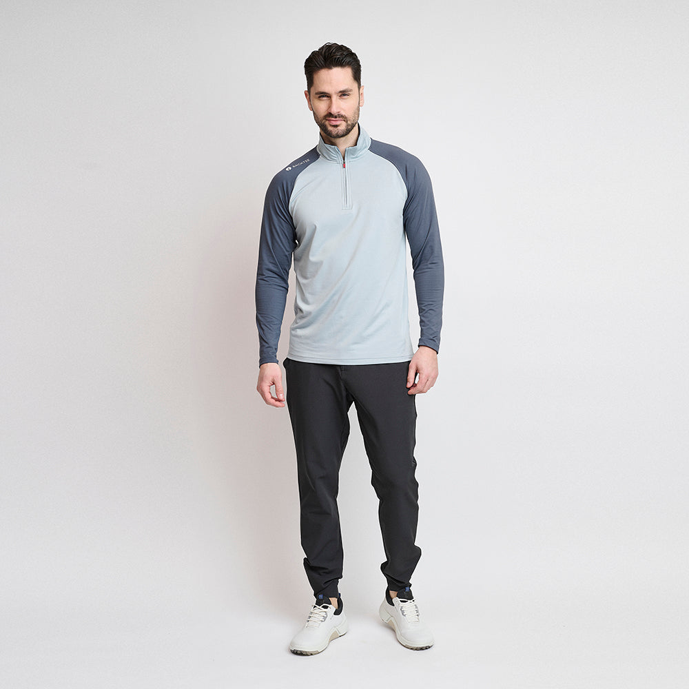 Mens Zipneck Baselayer, Ombre Blue