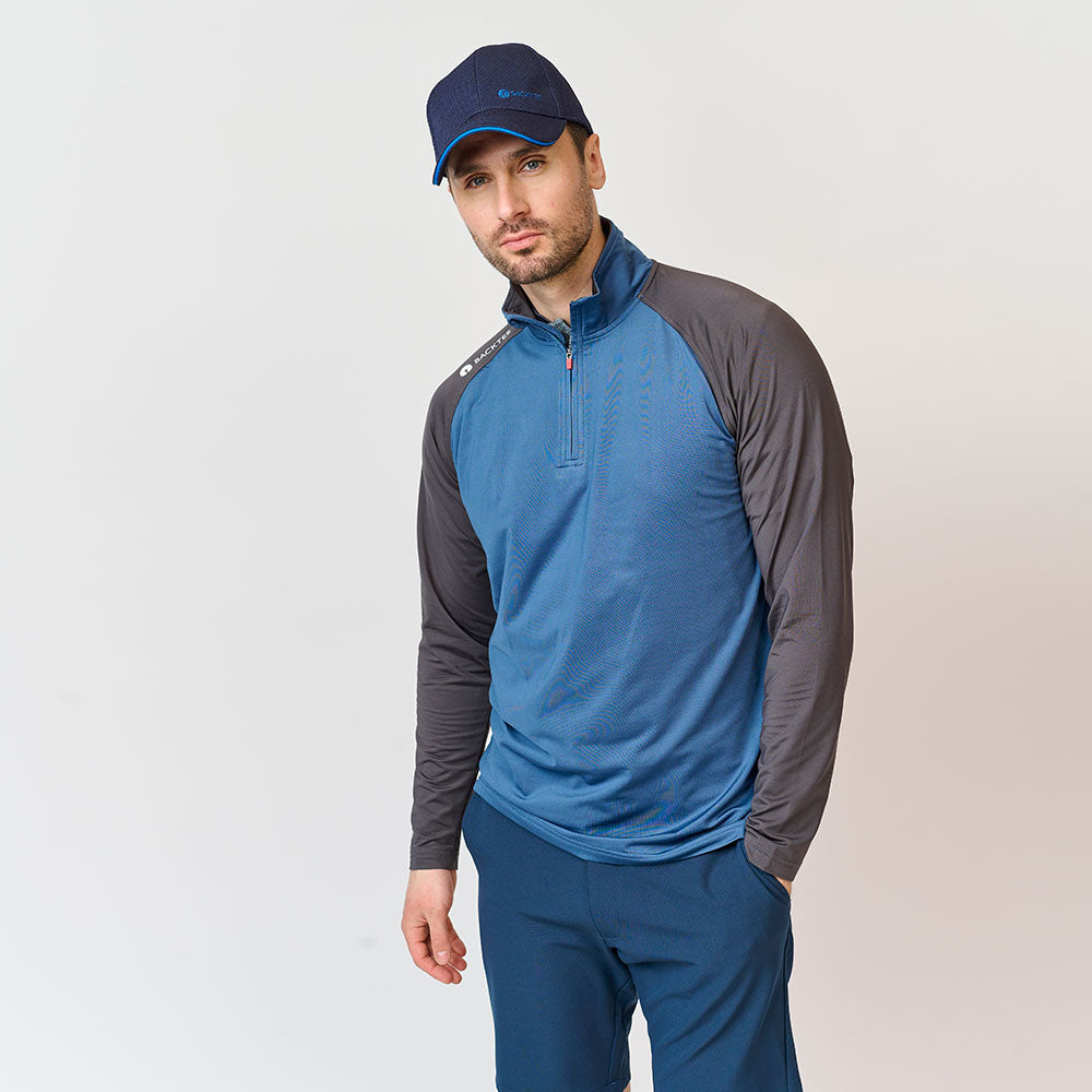 Mens Zipneck Baselayer, Ensign Blue