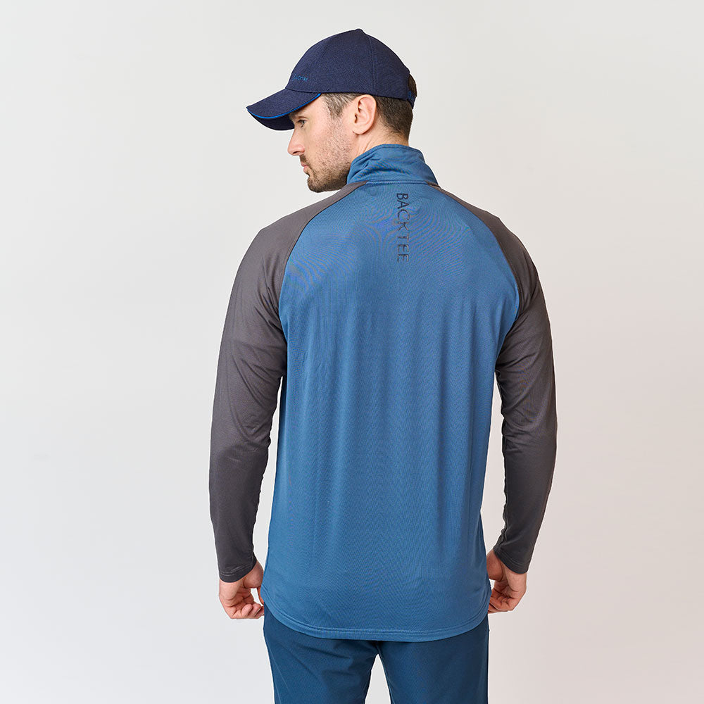 Mens Zipneck Baselayer, Ensign Blue