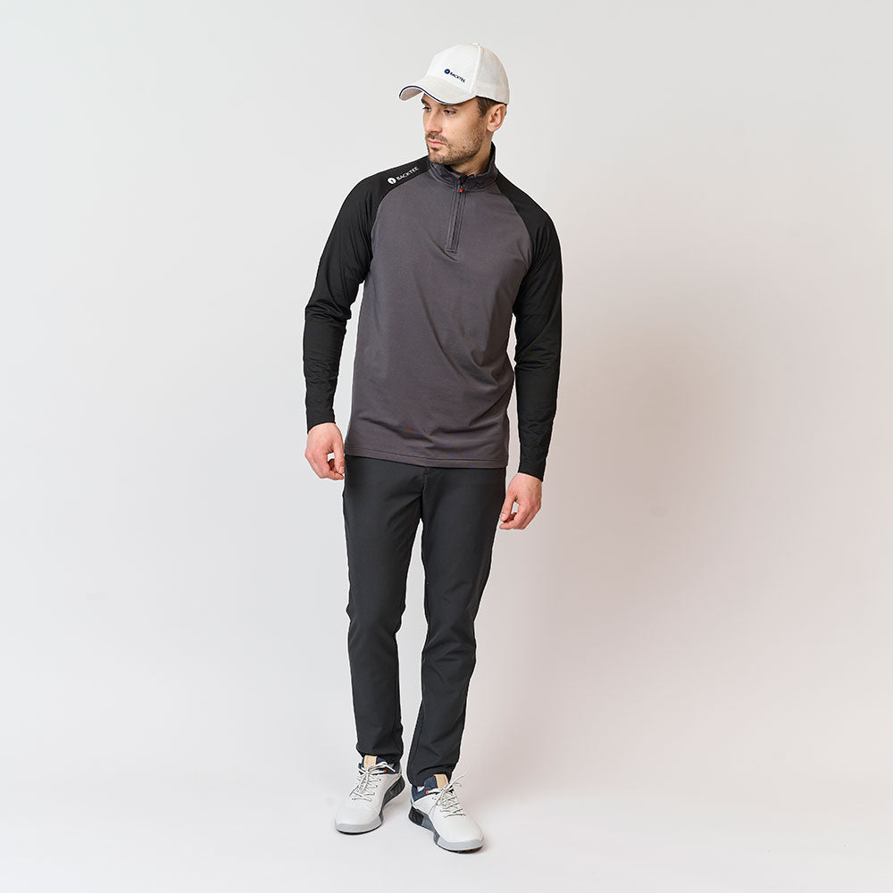 Mens Zipneck Baselayer, Asphalt